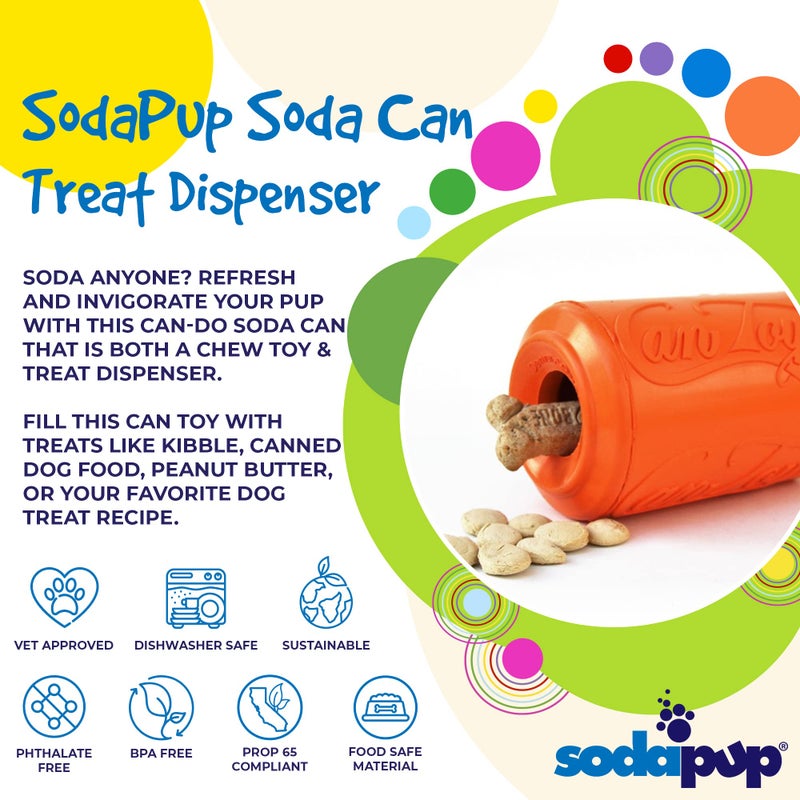 SodaPup Soda Can â€“ Durable Dog Treat Dispenser & Chew Toy Made in USA from Non-Toxic, Pet Safe, Food Safe Natural Rubber Material for Mental Stimulation, Problem Chewing, Calming Nerves, & More - Image 3